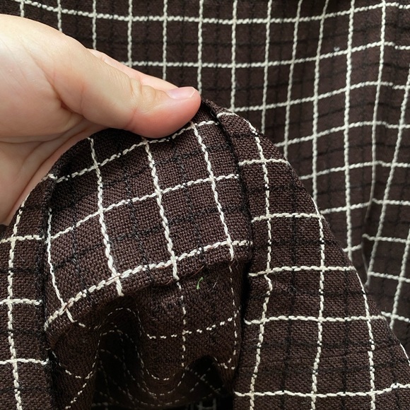 Vintage - 1960’s Dark Brown Checkered Sleeveless Shift Mod Dress - Picture 5 of 8